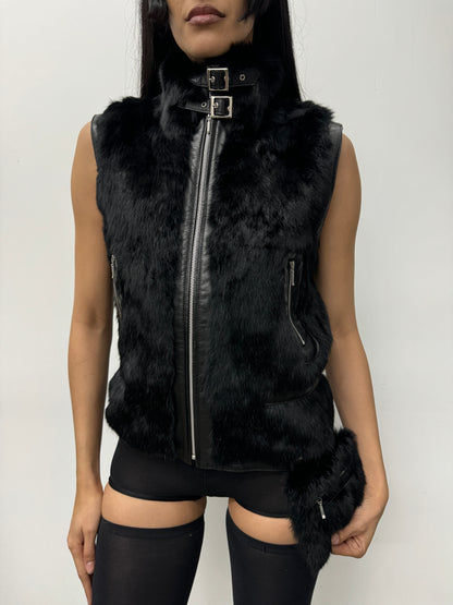 'Yael' Fur Zip-Up Vest