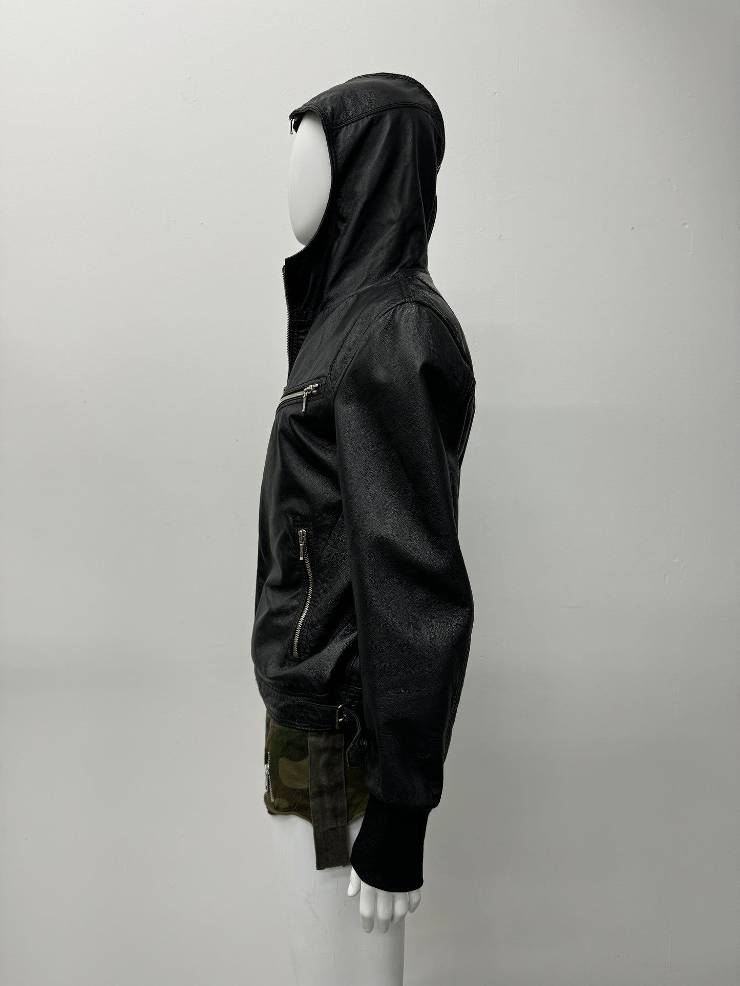 'Marloes' Hooded Leather Jacket