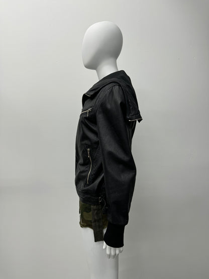 'Marloes' Hooded Leather Jacket