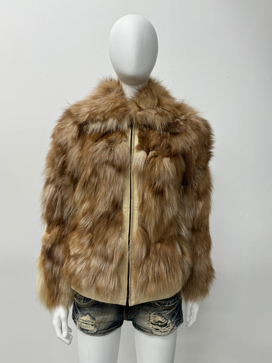 'Lotte' Fox Fur Leather Jacket